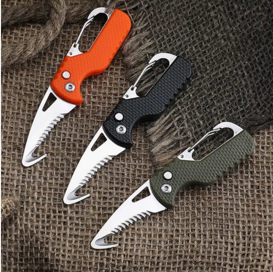 Portable Stainless Steel Folding Knife Safety DIY OEM Express Package Quick Release Serrated Hook Car Seat Belt Urgent Cut