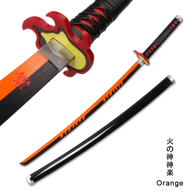 Promotion Katana Real Anime Sword Samurai Demon Slayer Fire God Tanjiro Cosplay Swords