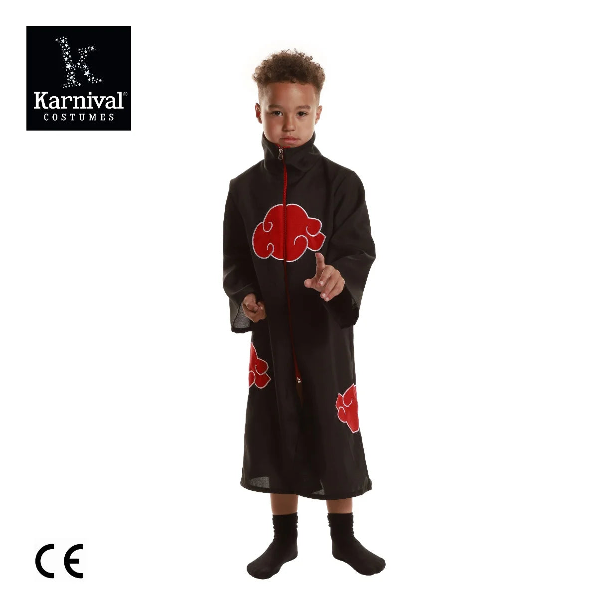 Wholesale Akatsuki Red Cloud Ninja Robe Black Red Suit Costume Kimono Halloween Carnival Party Anime Cosplay Children's Costume