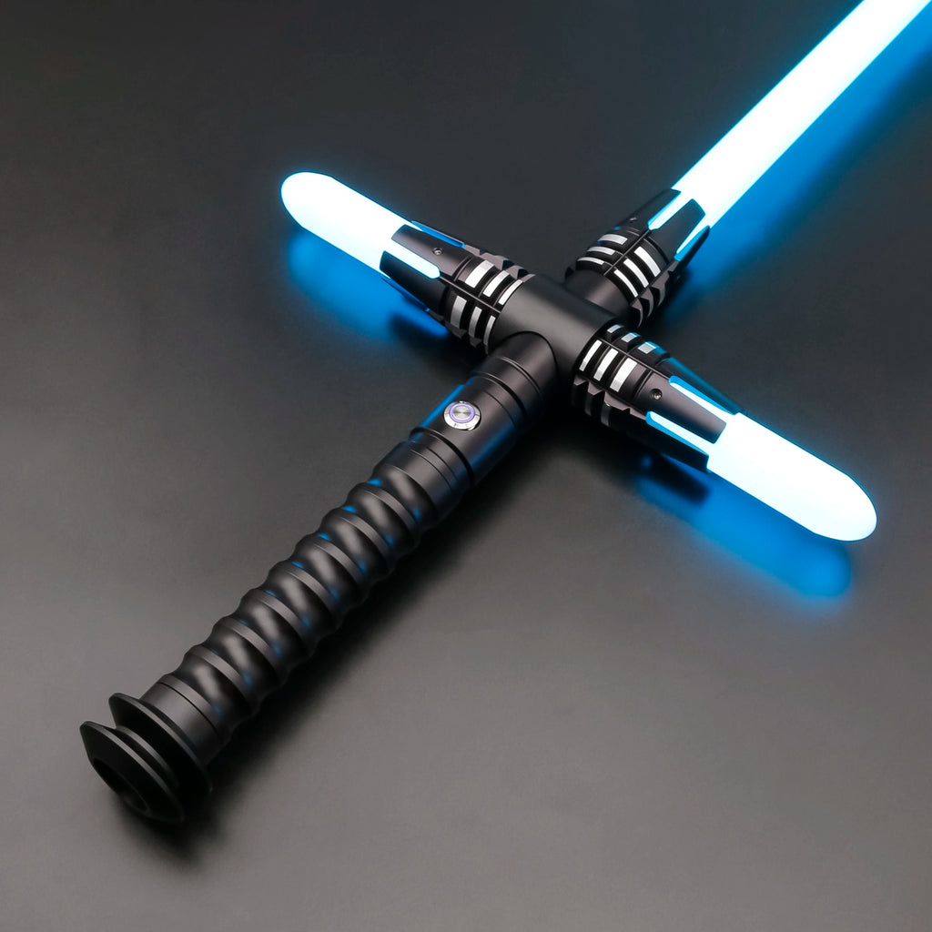 TXQsaber Kylo Ren Cross-guard Lightsaber for Dueling 12 Changeable Color &10 Soundfonts With Smooth Swing Sword for Cosplay
