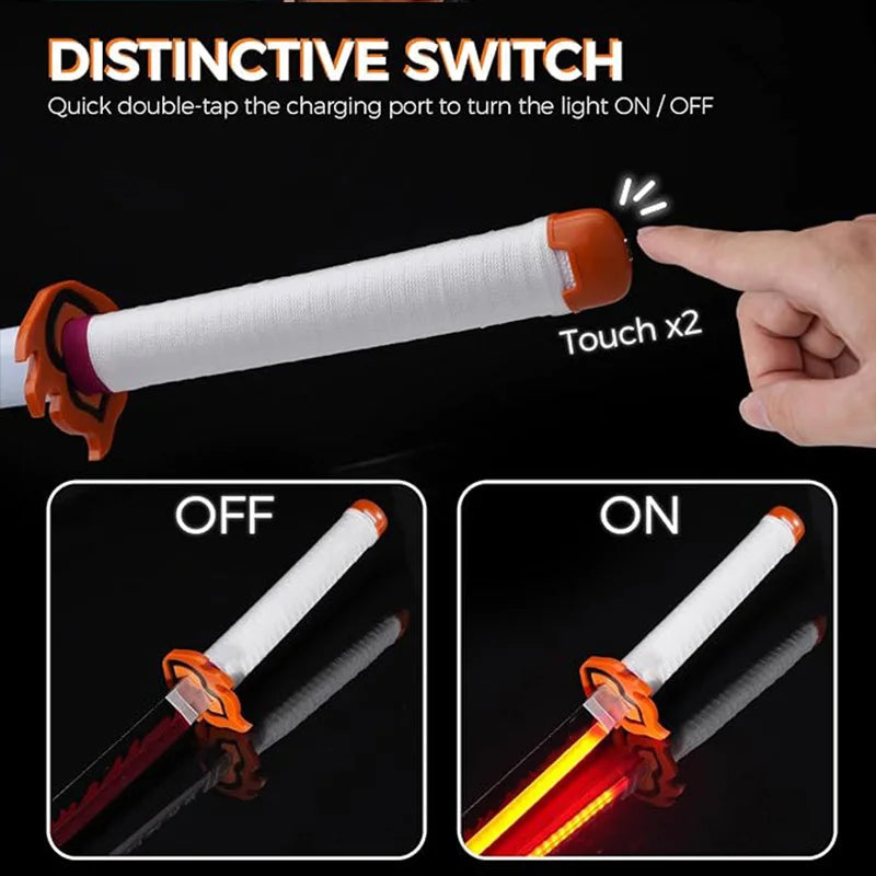 LED Sword Zoro Demon Slayer Katana Yamoto Light up Sword Anime Cosplay Weapons Props