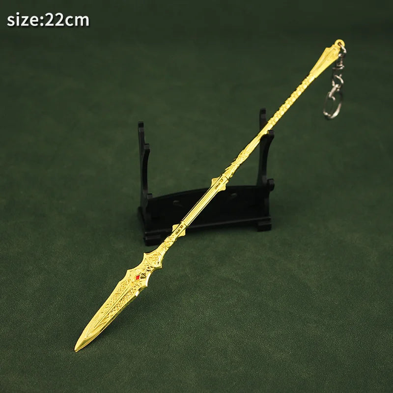 Blades Chaos Keychain Miniature God of War Kratos Leviathan Axe Fashionable Zinc Alloy Metal Swords