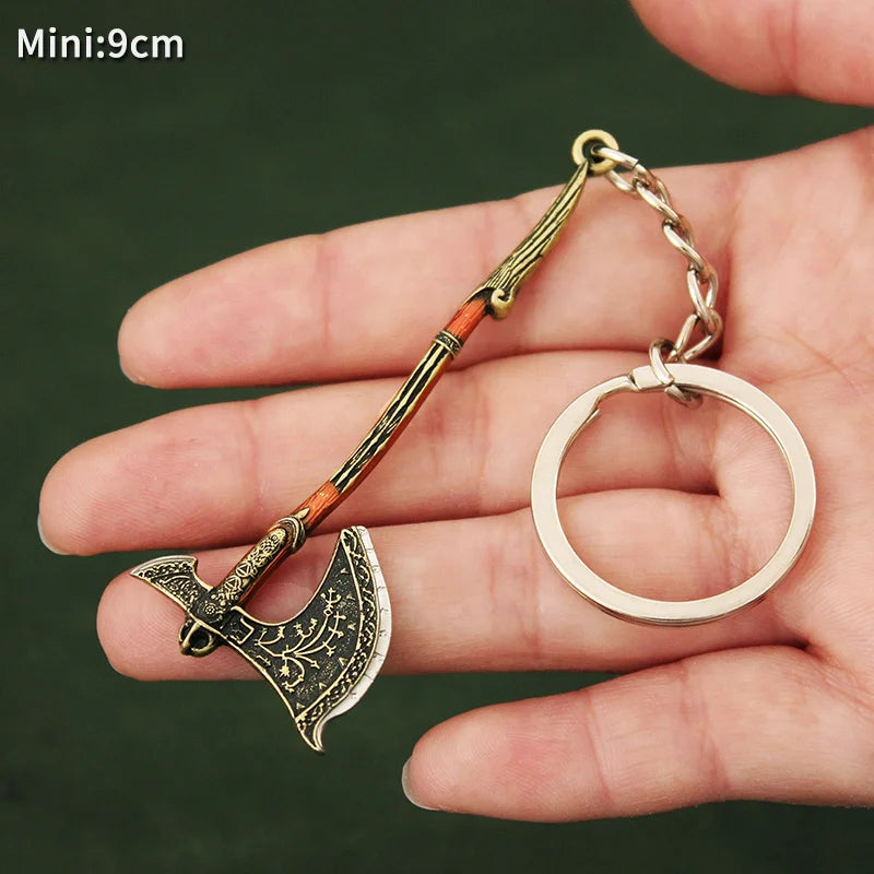 Blades Chaos Keychain Miniature God of War Kratos Leviathan Axe Fashionable Zinc Alloy Metal Swords