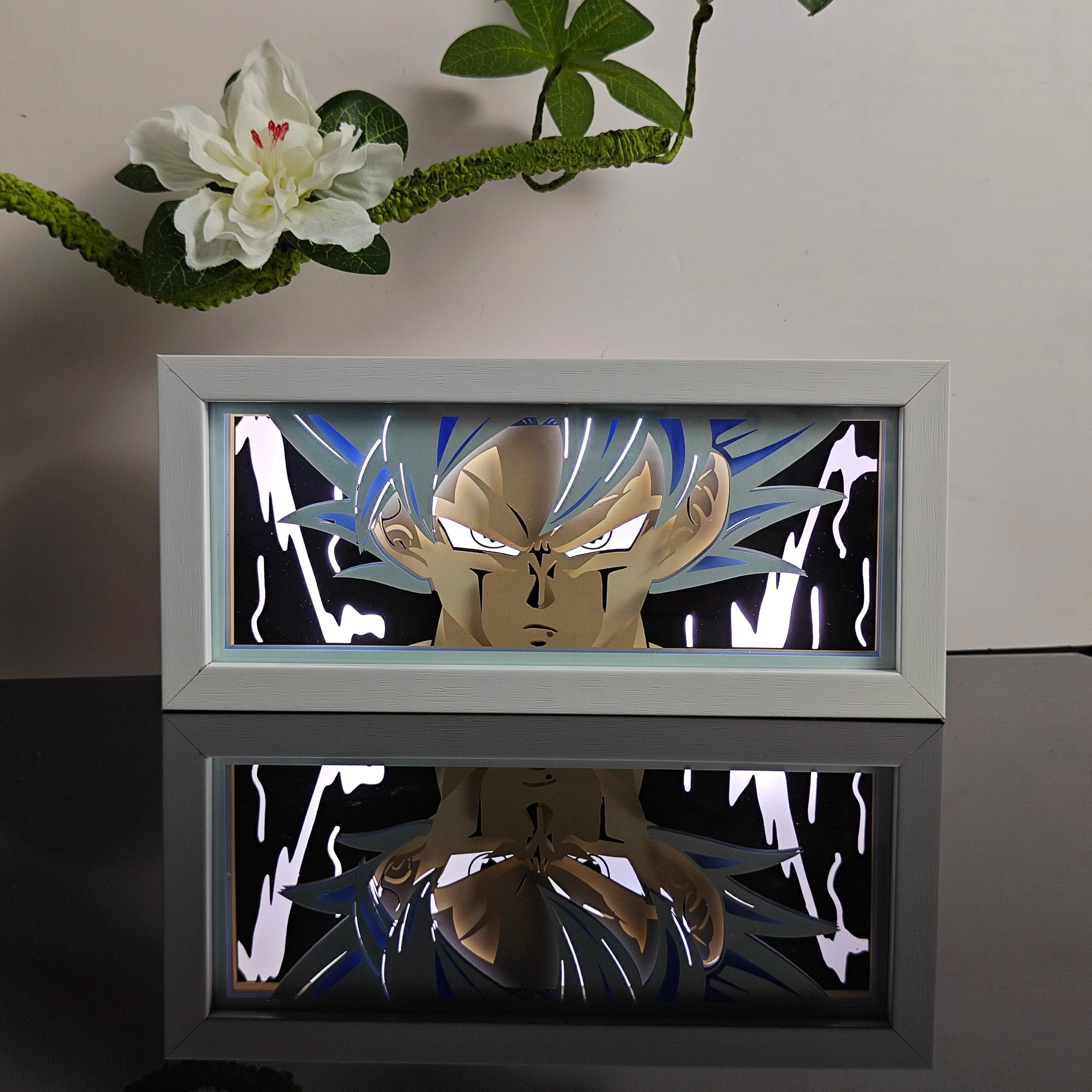USA Warehouse Dropshipping  Anime Light Box Solo Leveling Paper Art Carved Wooden Table Lamp  Nightlight Bedroom Decoration Gift