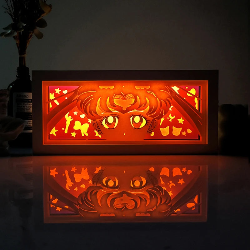For Kid Hot Sale Customized Light up Manga Led Strips Painting Anime Box Decor Art Carving Lamp With Gift Box Esty Shopify