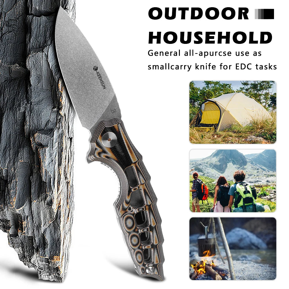 USA Stock High Hardness Convenient Rescue  Knife Outdoor Camping Hunting Tactics Powder Steel Folding Knife
