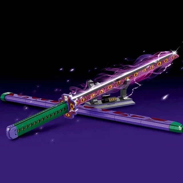 DK1511 Anime Demon Slayer Weapon Kokushibo Katana Sword Knife Model Assembly Collection DIY Building Blocks Bricks Toys Sets