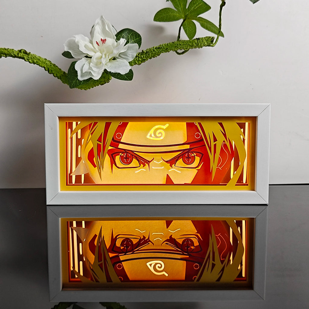 USA Warehouse Dropshipping Demon Slayer  Paper Carving Lamp 3D Anime Light Box Handicrafts Table Decoration Christmas Gift