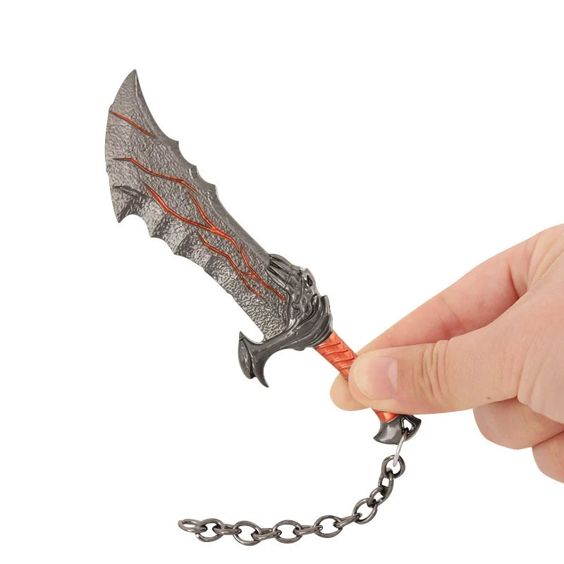Blades Chaos Keychain Miniature God of War Kratos Leviathan Axe Fashionable Zinc Alloy Metal Swords