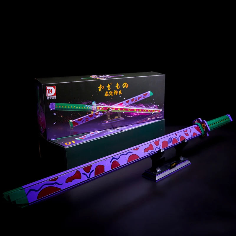 DK1511 Anime Demon Slayer Weapon Kokushibo Katana Sword Knife Model Assembly Collection DIY Building Blocks Bricks Toys Sets