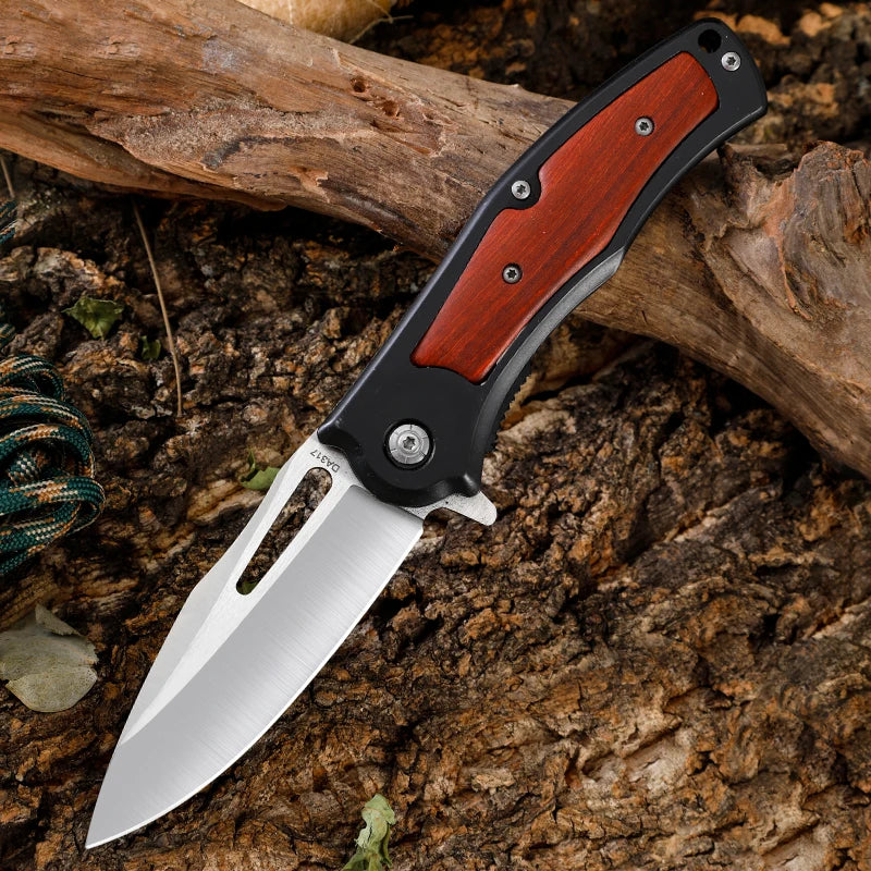 Red Aluminum Handle Durable DIY Personalized Engraved Mountain Folding Camping Survival Tactical Pocket Knife for Outdoor