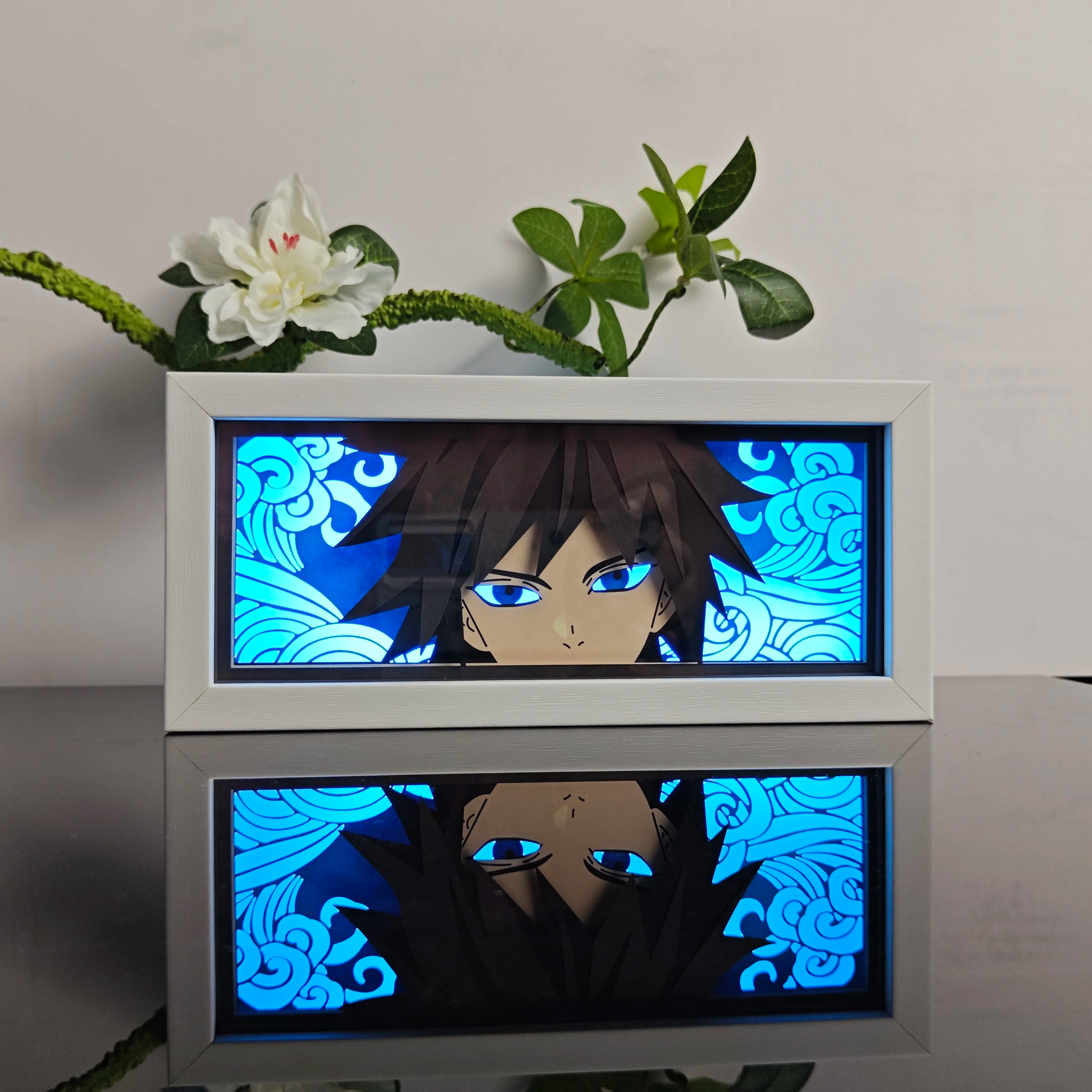 USA Warehouse Dropshipping  Anime Light Box Solo Leveling Paper Art Carved Wooden Table Lamp  Nightlight Bedroom Decoration Gift