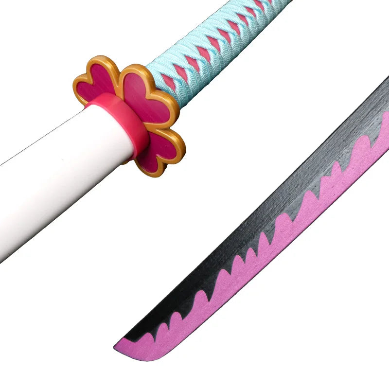 41 Inch Demon Slayer Samurai Katana Sword With Belt and Holder Kanroji Mitsuri Tanjiro Halloween Cosplay Props Decoration