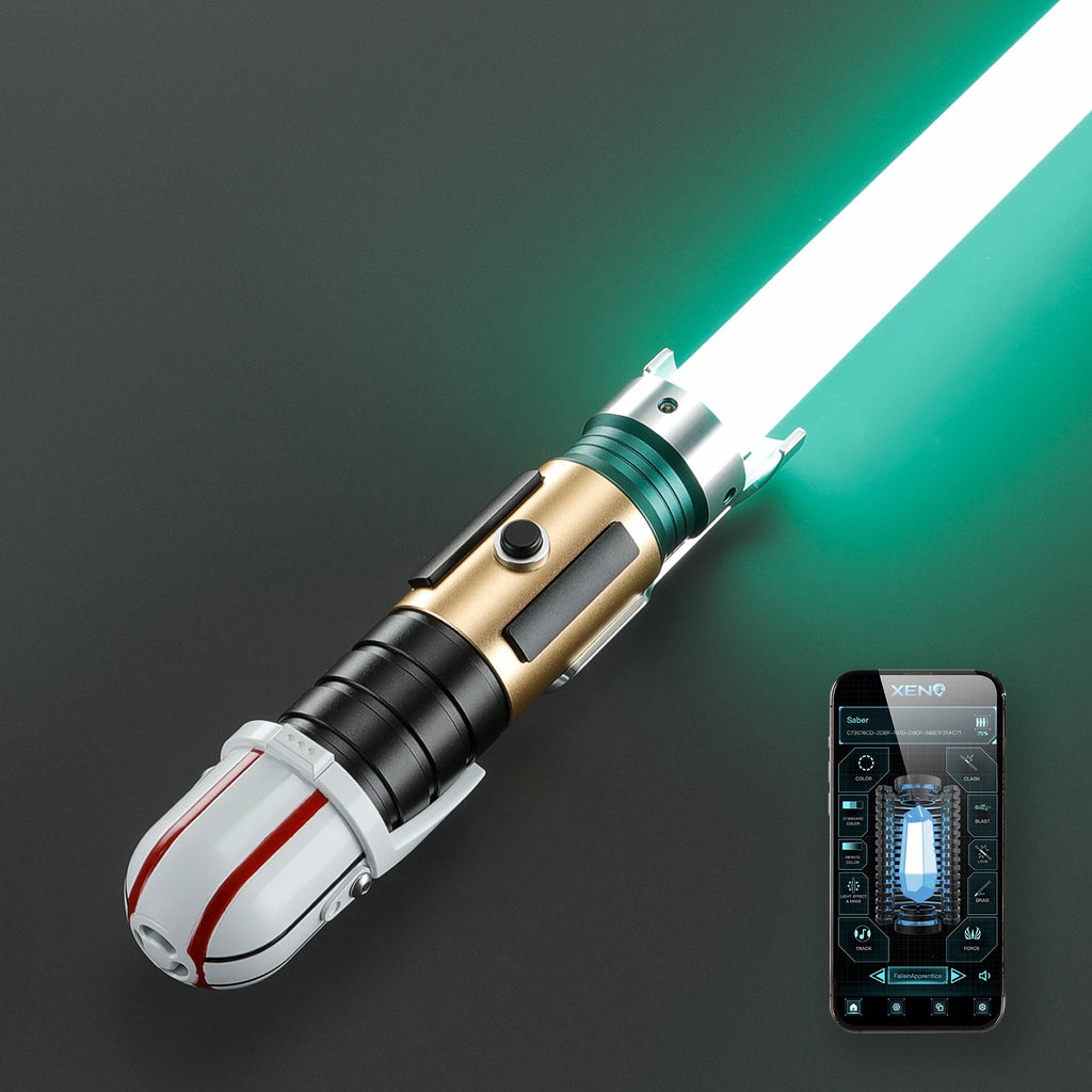 2026 New Saber Grogu Inspiration Lightsaber RGB Rechargeable Light-Up Toy Small Size Metal Handle with Sound Effects Laser Sword