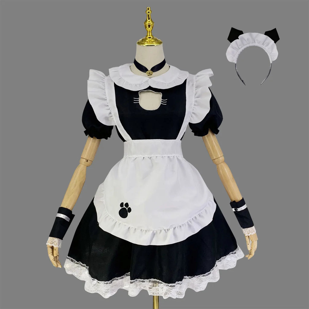 Sexy Women Fantasy Maid Outfit Men Gothic Sweet Lolita Dress Anime Cosplay Costume Plus Size