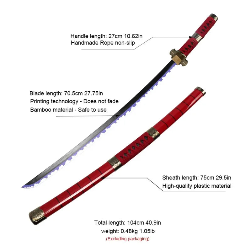 Roronoa Zoro Three Piece Katana Set Handmade Shusui Enma  Kitetsu Swords With Free Display Stand and Belt Cosplay Prop