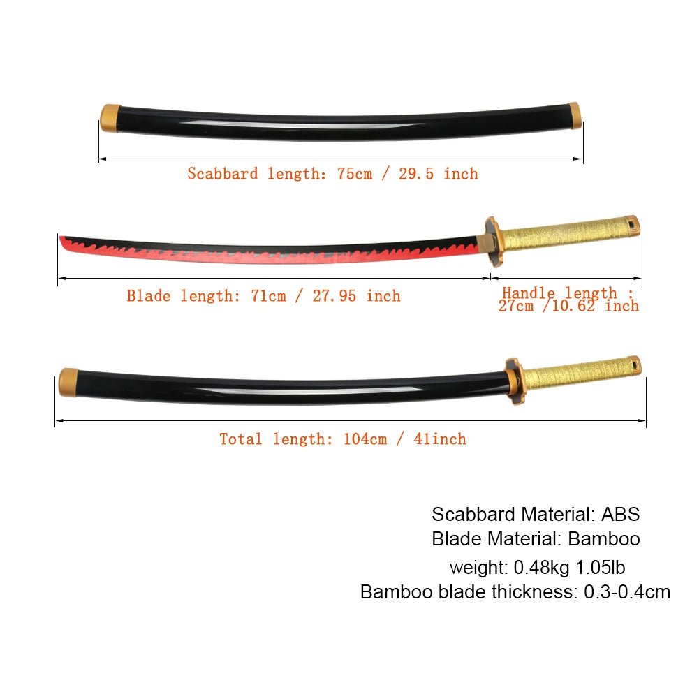Demon Slayer Katana Swords Kimetsu No Yaiba Yaiba Swords Tsugikuni Yoriichi Japanese Anime Katana Props Home Decoration
