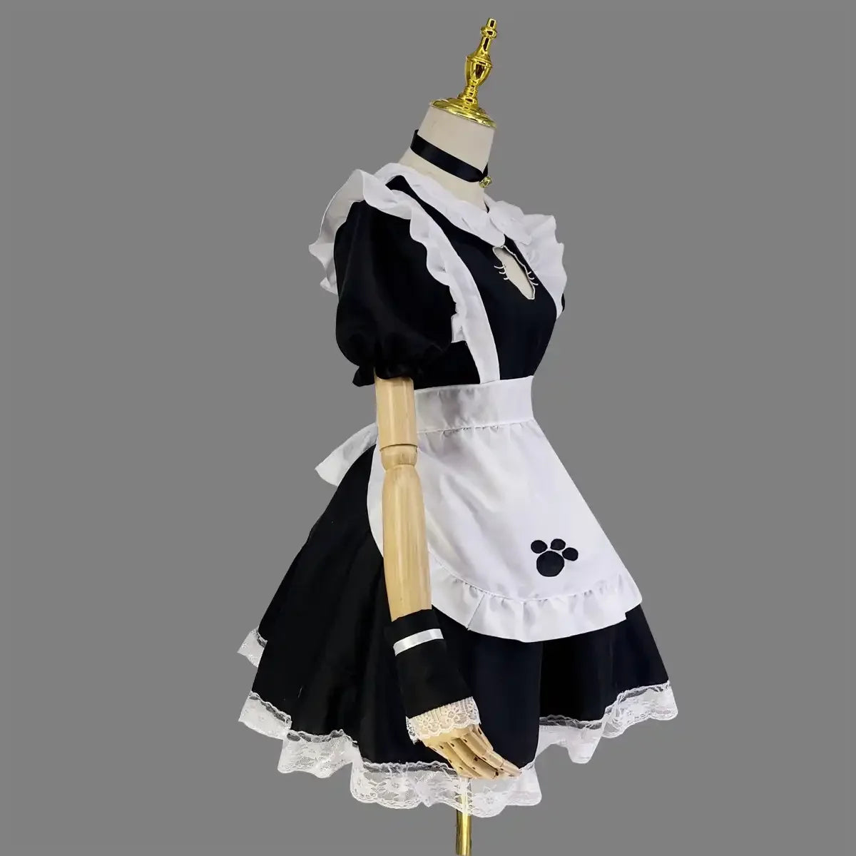 Sexy Black Cat Women Fantasy French Maid Outfit Men Gothic Sweet Lolita Dress Anime Cosplay Costume Plus Size