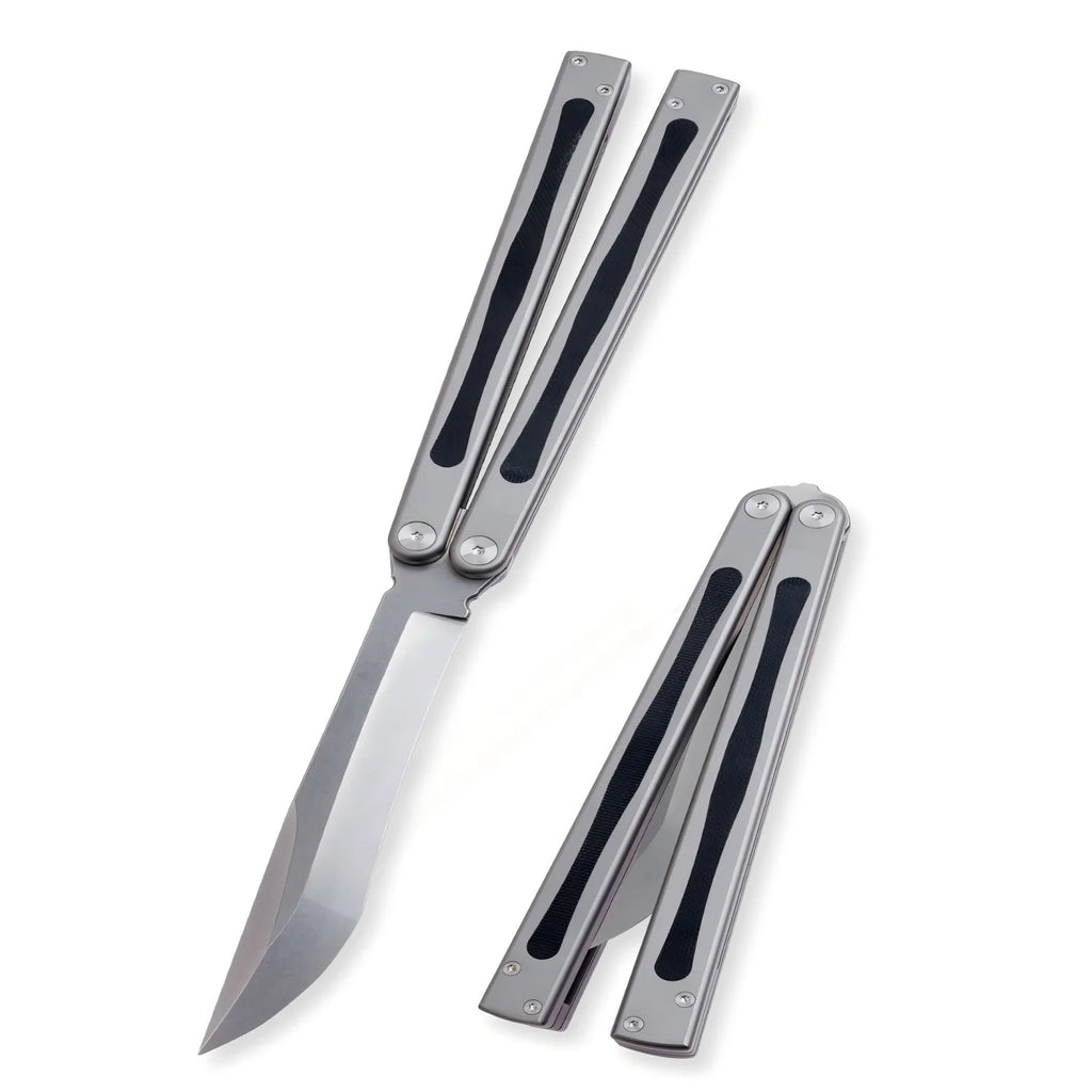 Portable Lightweight Titanium Balisong Knife Multi-Purpose Outdoor Camping Hunting Survival Tactical Folding Utility Knife