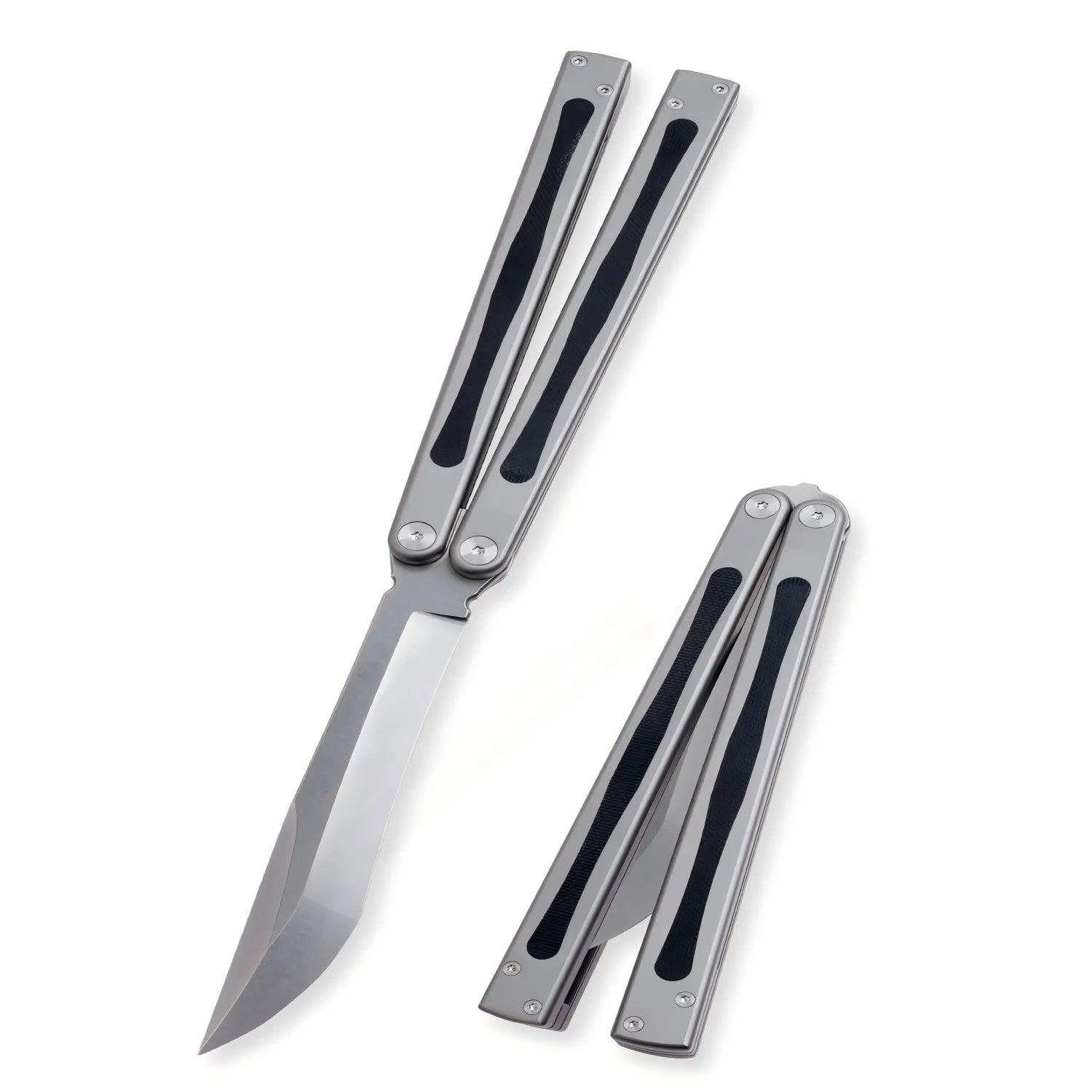 Portable Lightweight Titanium Balisong Knife Multi-Purpose Outdoor Camping Hunting Survival Tactical Folding Utility Knife