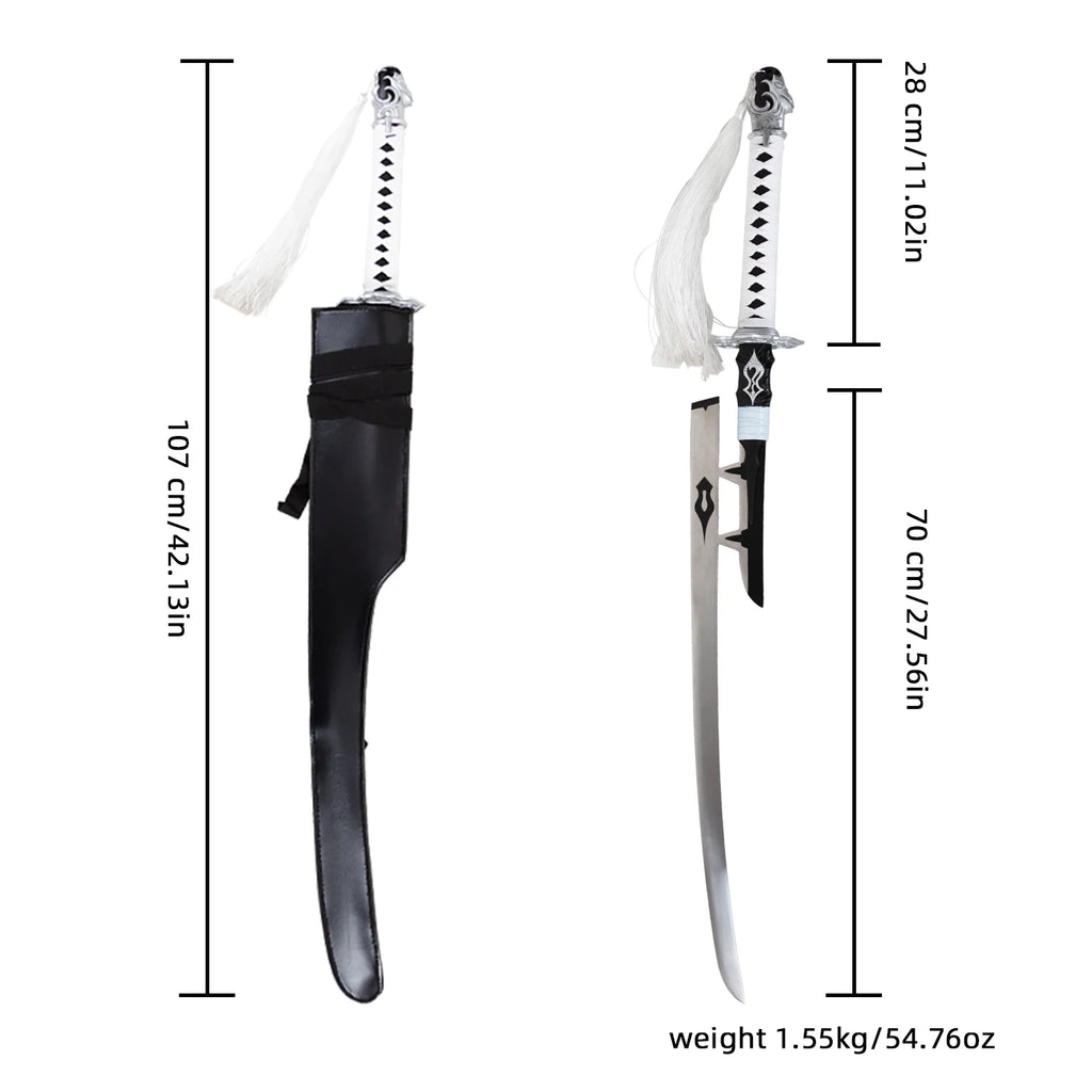 NieR Automata White Contract Replica Katana, Unsharpened Metal Craft Collectible 14+