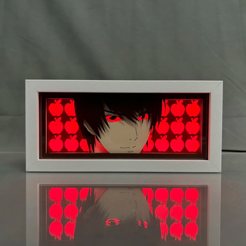 Paper Cut Anime Light Box Anime Death Note Light Yagami for Bedroom Decoration Manga Desk Table Lamp Lightbox Eyes Death Note L