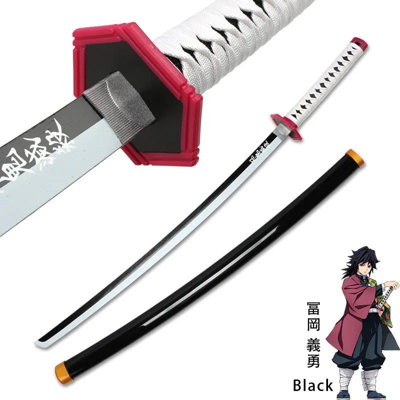 Promotion Katana Real Anime Sword Samurai Demon Slayer Fire God Tanjiro Cosplay Swords
