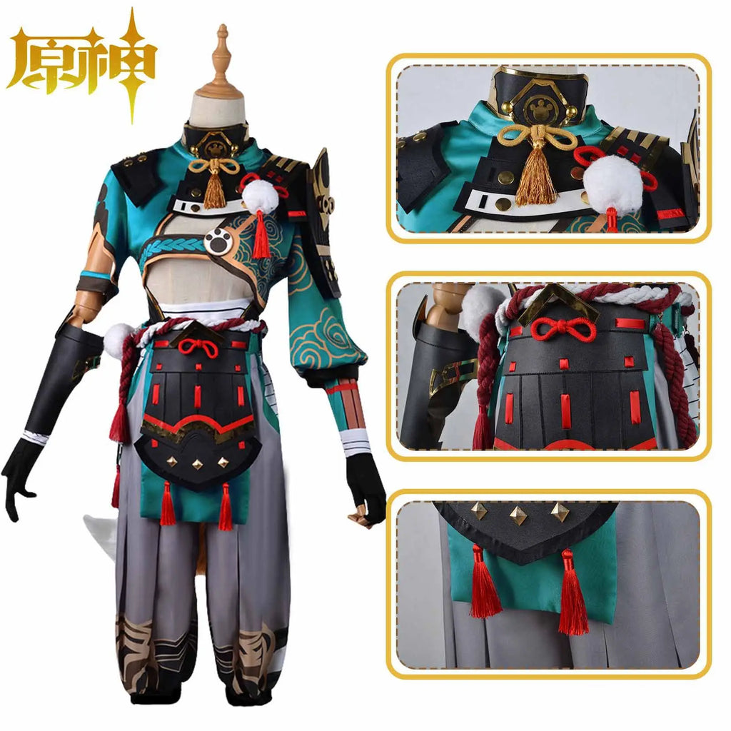 Genshin Impact Gorou Cosplay Costume Wig With Ears Goro Cosplay Tail Costumes Full Set Cosplay Props Party Outfits