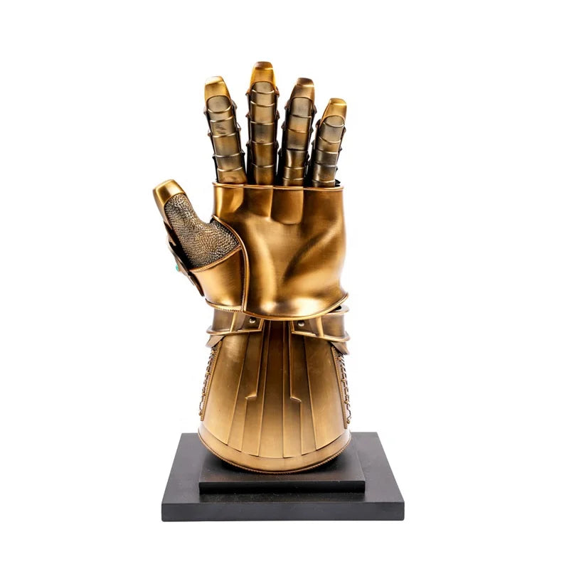 Marvel Cosplay Prop Endgame Full Metal Thanos Gloves Infinity Gauntlet with LED Light