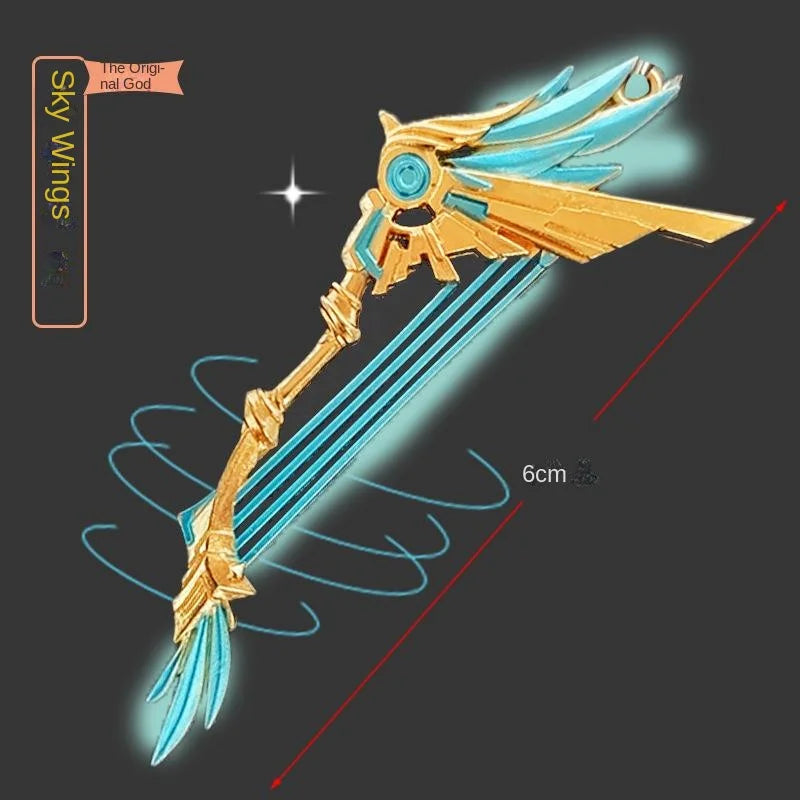 GY Genshined Impact 6Cm Metal Anime Sword Crafts Souvenir Gift Weapon Model Keychain Comics Cosplay Keyring Other Key Chains