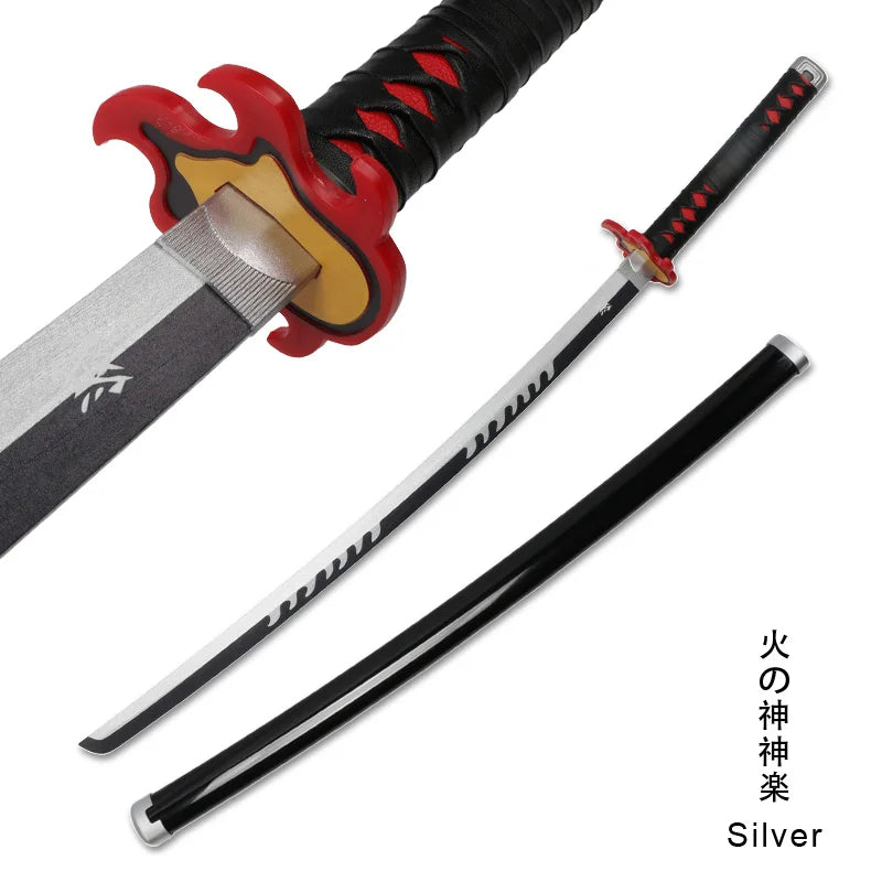 Promotion Katana Real Anime Sword Samurai Demon Slayer Fire God Tanjiro Cosplay Swords
