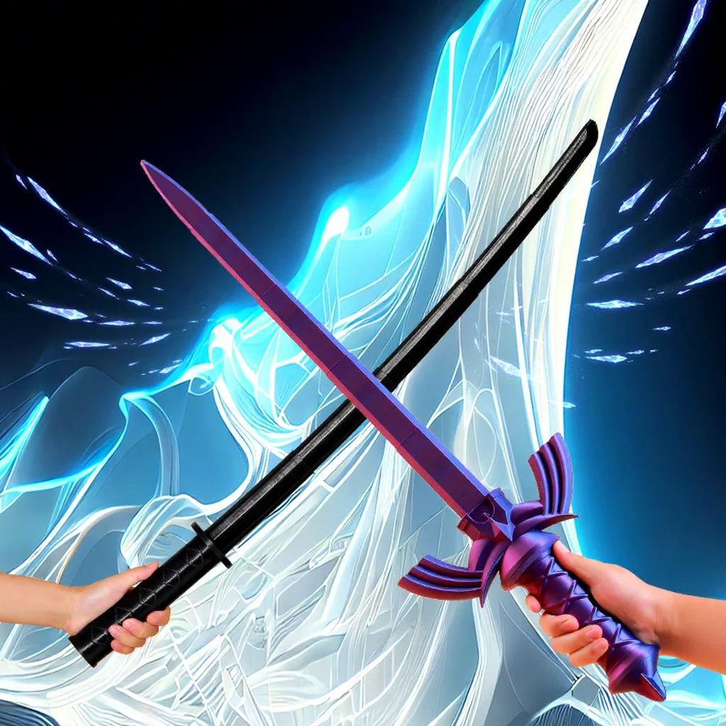 Premium Quality Telescopic Gravity Knife, 3D Printed Model Toy, Magic Transforming Samurai Sword Unsharpened DIY Kit
