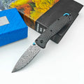 BM535 533-3 Mini Carbon Fiber Folding Knife S90V Black Damascus Steel Blade Outdoor Camping & Hunting Pocket Tactical EDC Tool