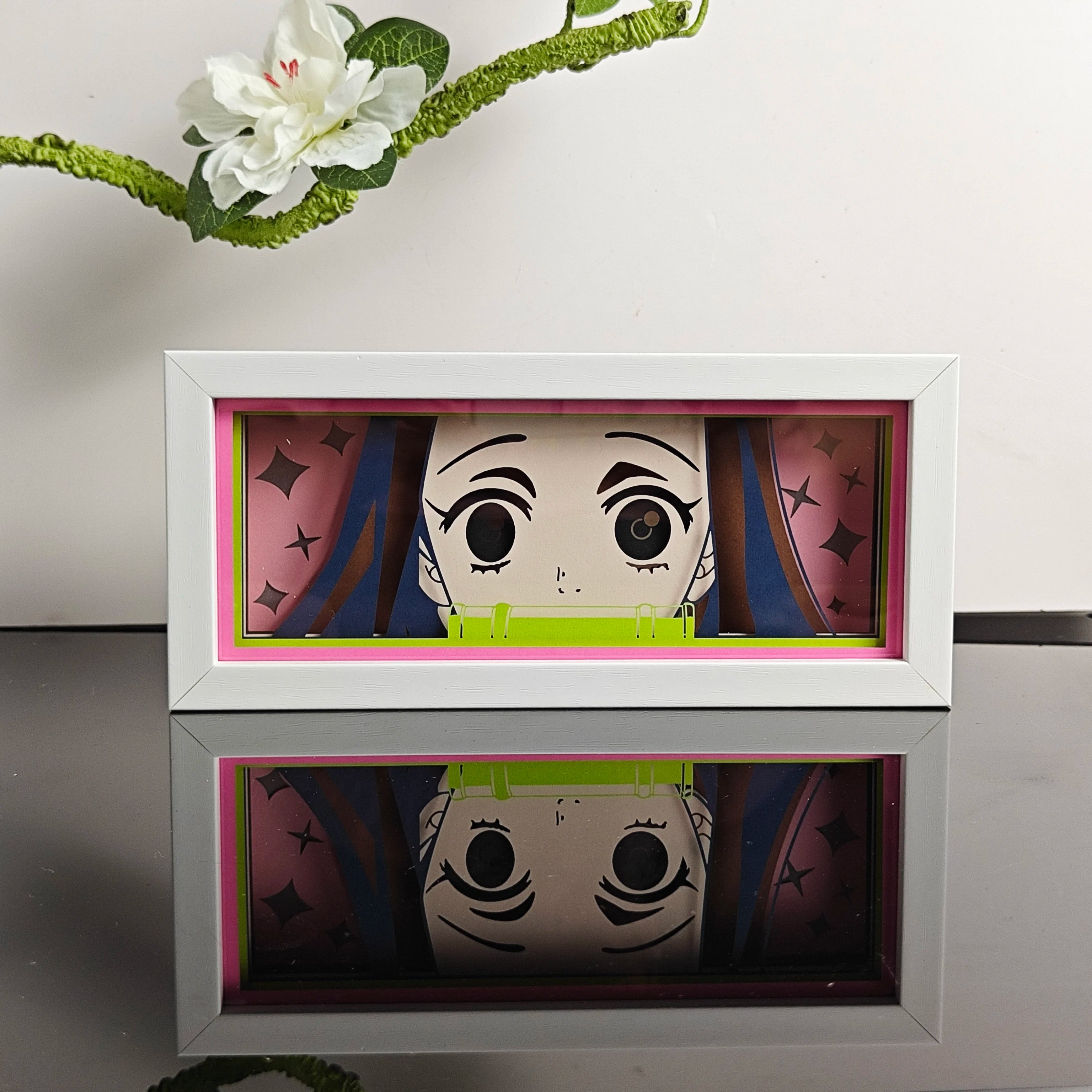 USA Warehouse Dropshipping OnePieces Zoro  Paper Carving Lamp 3D Anime Light Box Handicrafts Table Decoration Christmas Gift