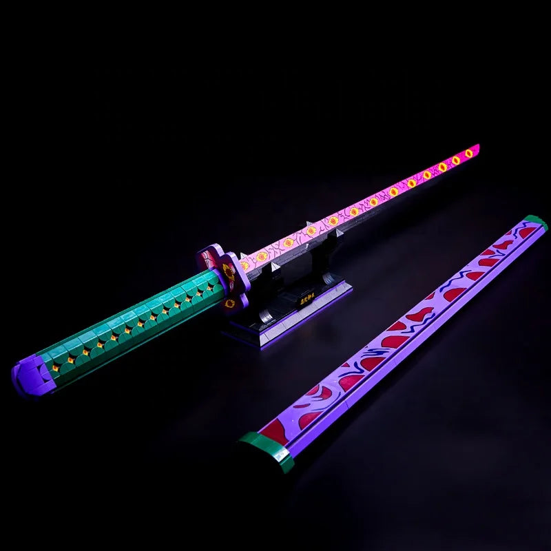 DK1511 Anime Demon Slayer Weapon Kokushibo Katana Sword Knife Model Assembly Collection DIY Building Blocks Bricks Toys Sets