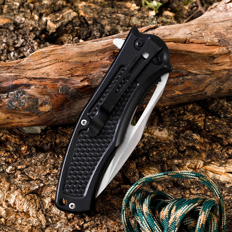 Red Aluminum Handle Durable DIY Personalized Engraved Mountain Folding Camping Survival Tactical Pocket Knife for Outdoor