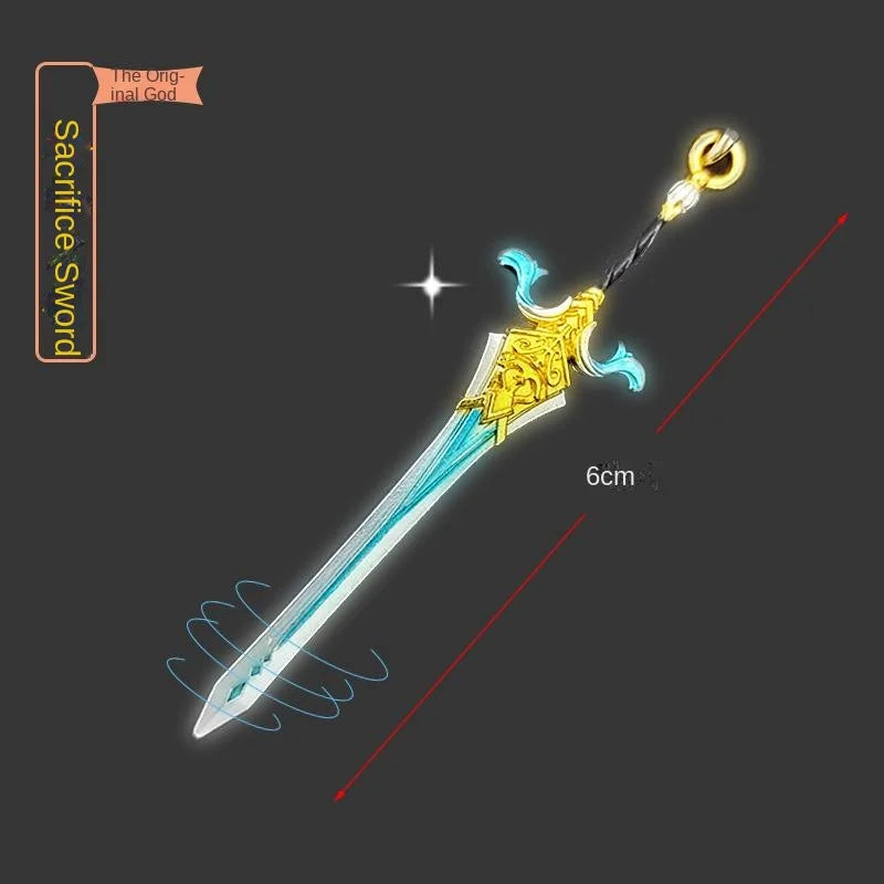 GY Genshined Impact 6Cm Metal Anime Sword Crafts Souvenir Gift Weapon Model Keychain Comics Cosplay Keyring Other Key Chains