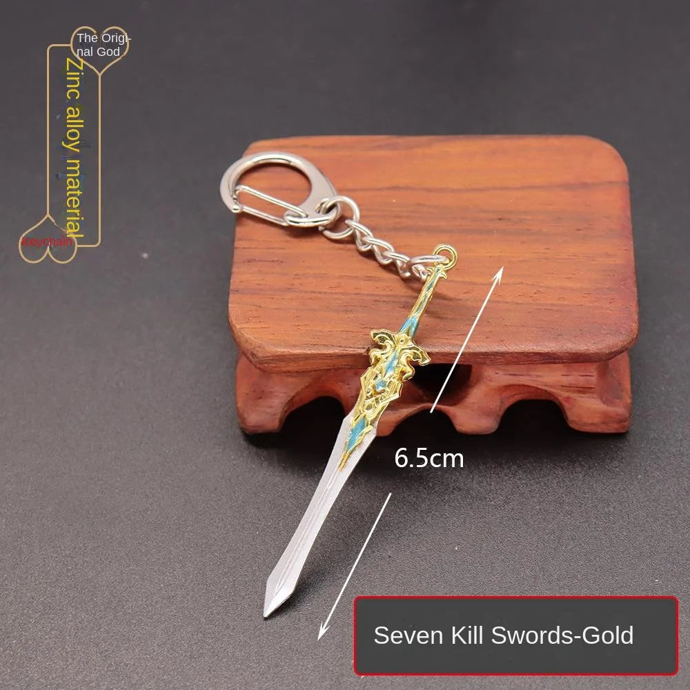 GY Genshined Impact 6Cm Metal Anime Sword Crafts Souvenir Gift Weapon Model Keychain Comics Cosplay Keyring Other Key Chains