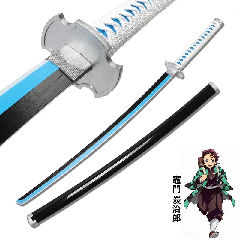 Promotion Katana Real Anime Sword Samurai Demon Slayer Fire God Tanjiro Cosplay Swords