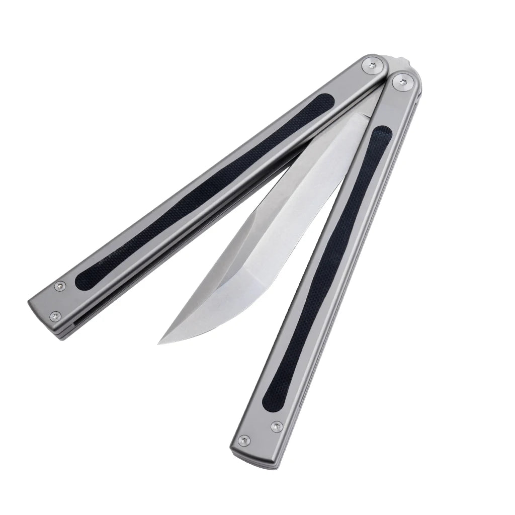 Portable Lightweight Titanium Balisong Knife Multi-Purpose Outdoor Camping Hunting Survival Tactical Folding Utility Knife