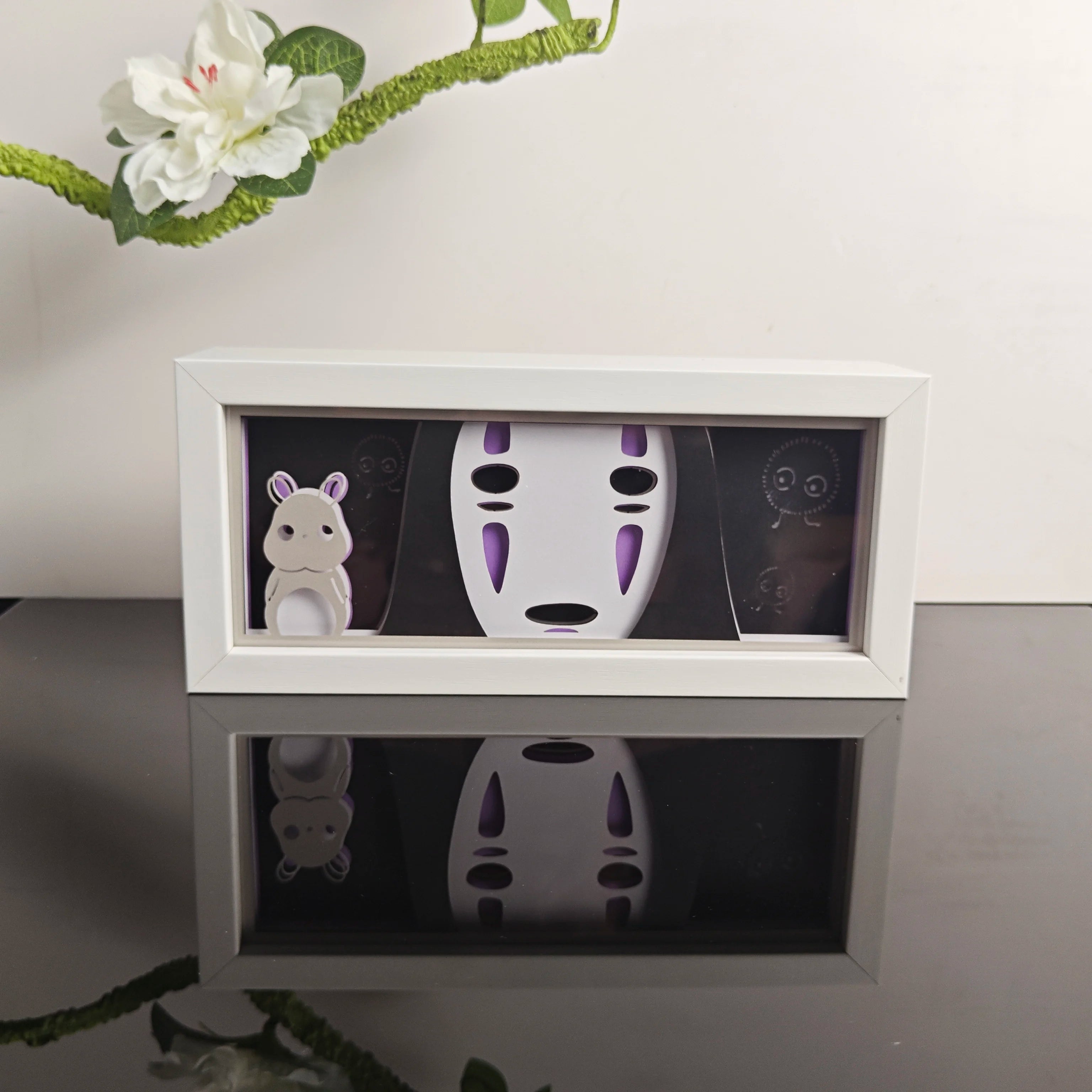 USA Warehouse Dropshipping Demon Slayer  Paper Carving Lamp 3D Anime Light Box Handicrafts Table Decoration Christmas Gift
