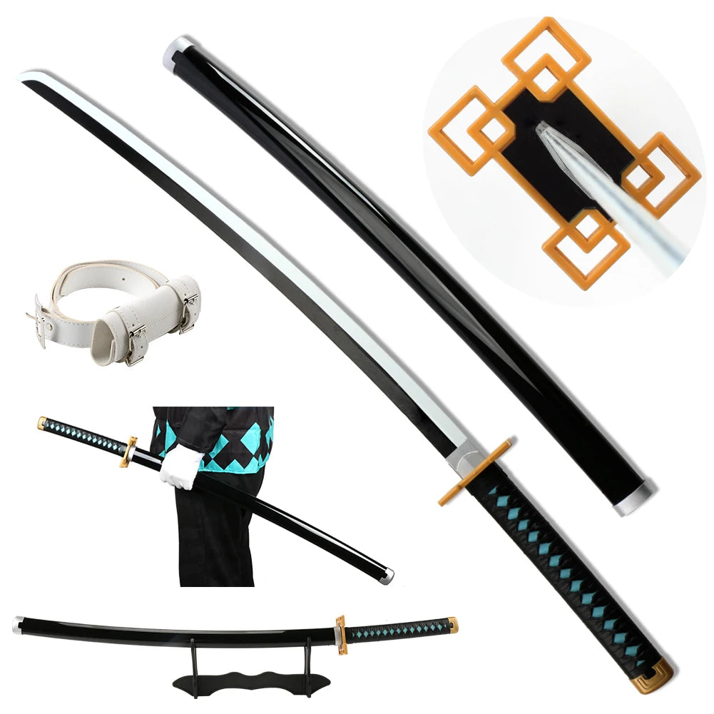 Anime Katana 104cm/41in Tanjiro Zenitsu Kyoujurou Samurai Swords Original Texture Anime Katana Cosplay Bamboo Wooden Toy Sword