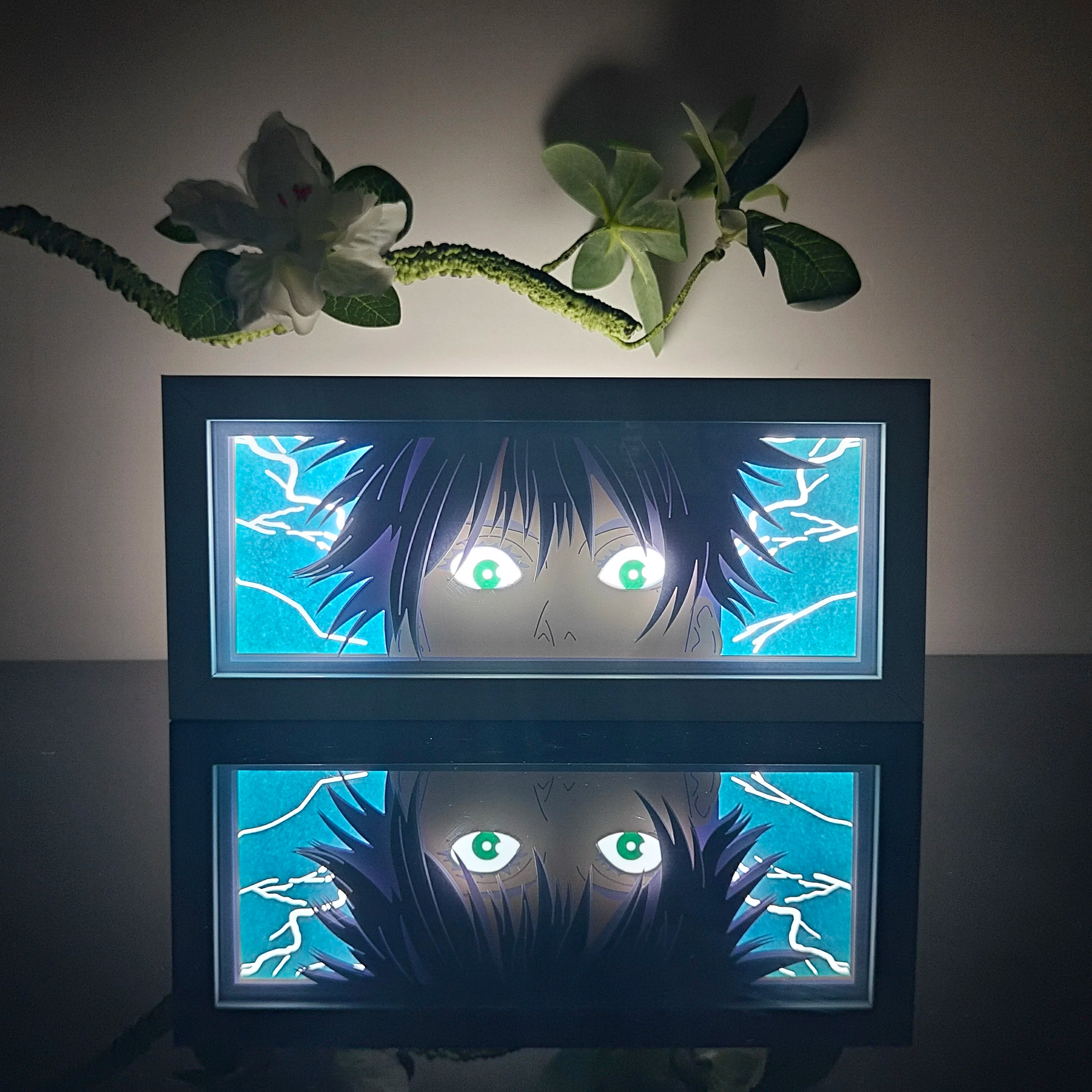 USA Warehouse Dropshipping  Anime Light Box Solo Leveling Paper Art Carved Wooden Table Lamp  Nightlight Bedroom Decoration Gift