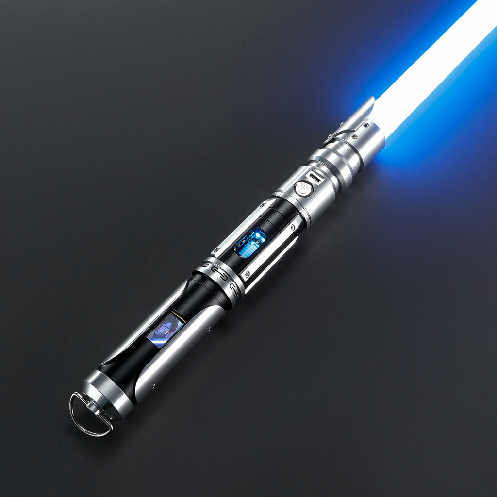 World's Exclusive Neopixel LED Light Saber Sword with OLED Display Screen Original Lightsaber Spinning Chamber Light-up Toys