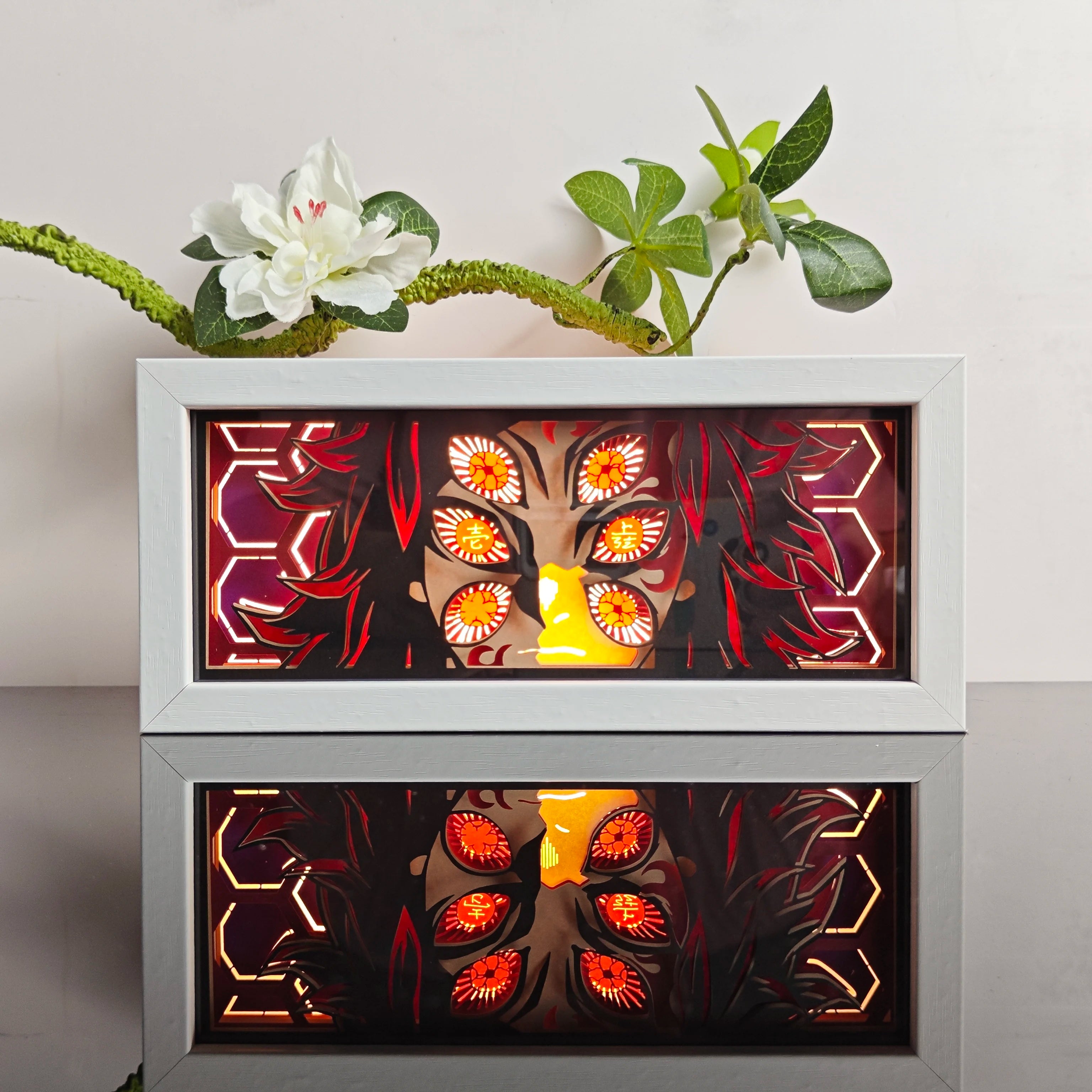 Anime Demon Slayer USA Warehouse Dropshipping Paper Carving Lamp 3D Anime Light Box Handicrafts Table Decoration Christmas Gift
