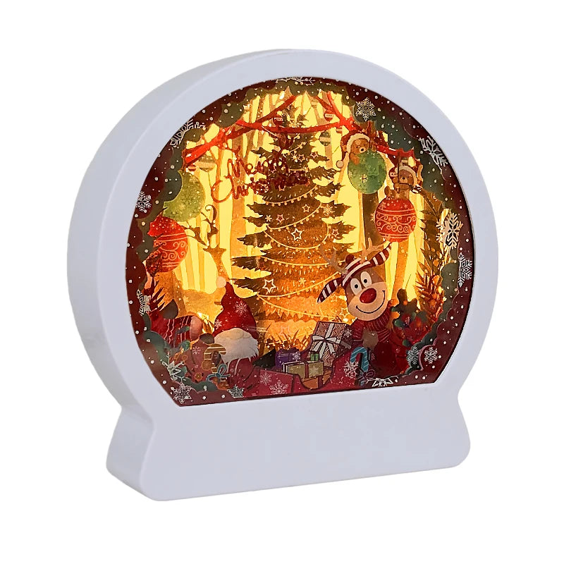 Cartoon Anime Light Box 3D Paper Carving Lamp Round Frame Anime Character LED Night Light Birthday Christmas Gift Item for Kids