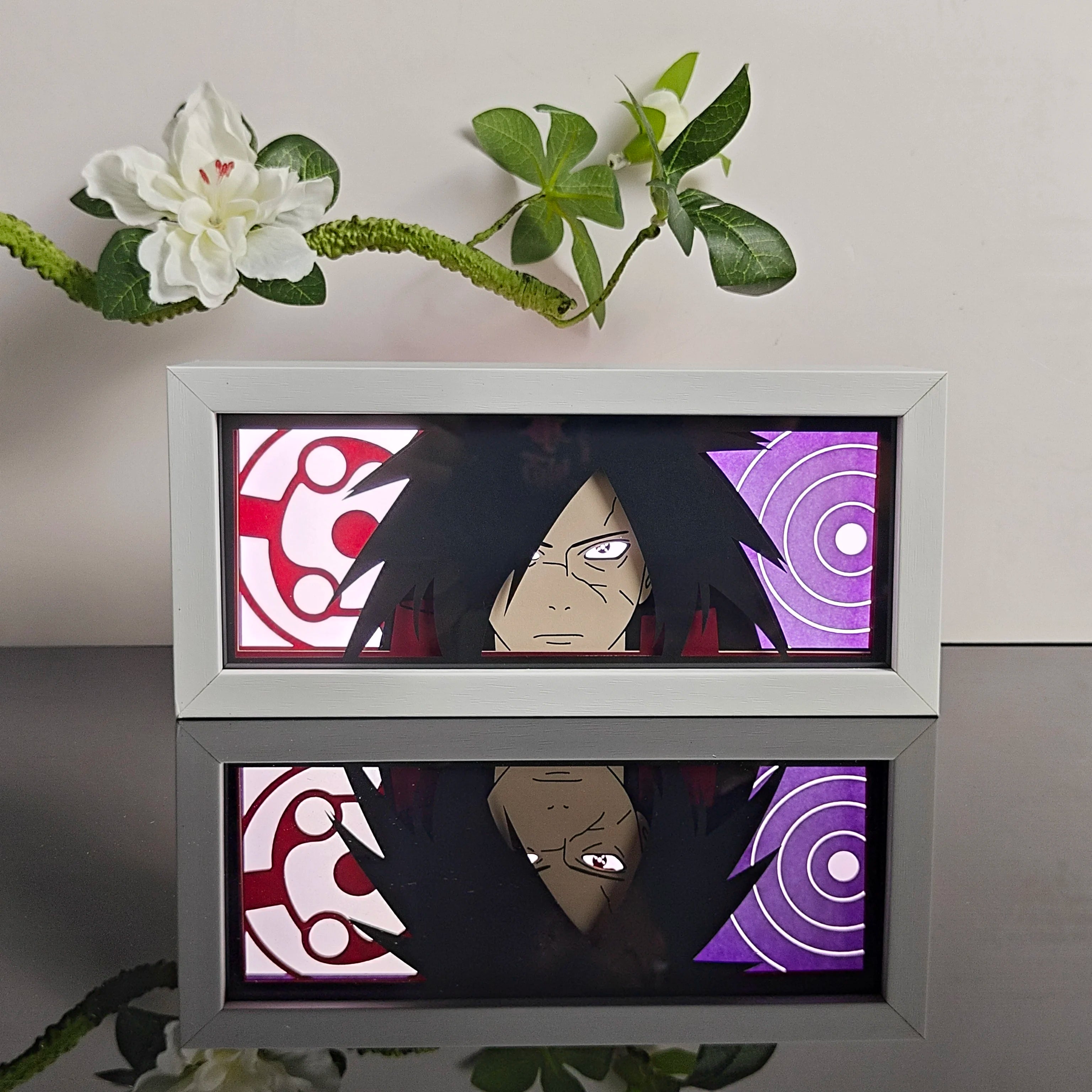 USA Warehouse Dropshipping Demon Slayer  Paper Carving Lamp 3D Anime Light Box Handicrafts Table Decoration Christmas Gift