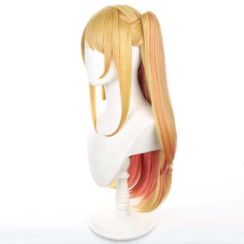 Wholesale 75cm Long Blonde Pink Mixed Oshi No Ko Hoshino Rubii Wig Synthetic Anime Cosplay Costume Wig With One Ponytail