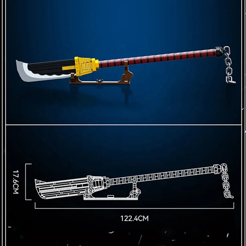 DK 1510 Anime Whitebeard Edward Newgate Katana Sword Model Samurai Knife Weapon Assembly Bricks Toys Building Blocks Sets