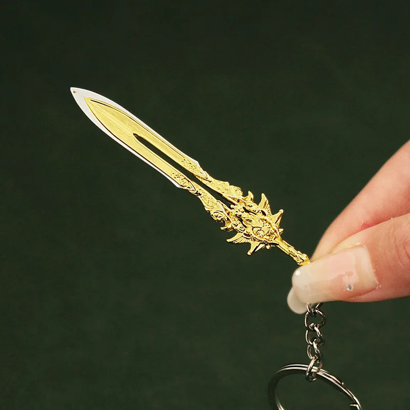 Blades Chaos Keychain Miniature God of War Kratos Leviathan Axe Fashionable Zinc Alloy Metal Swords